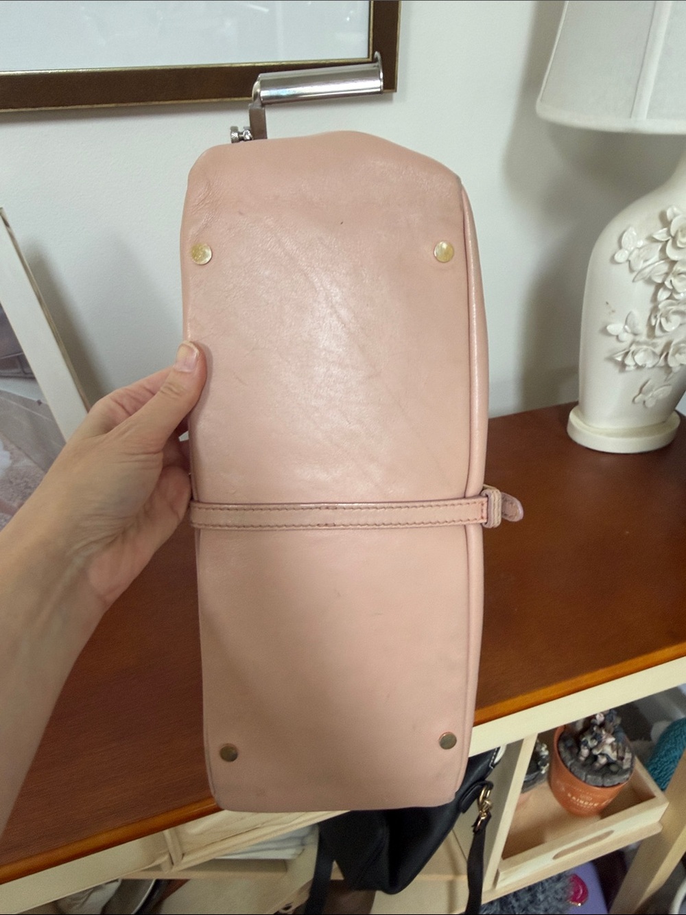 Jimmy Choo Blush Pink Leather Shoulder Bag - Picture 8 of 15